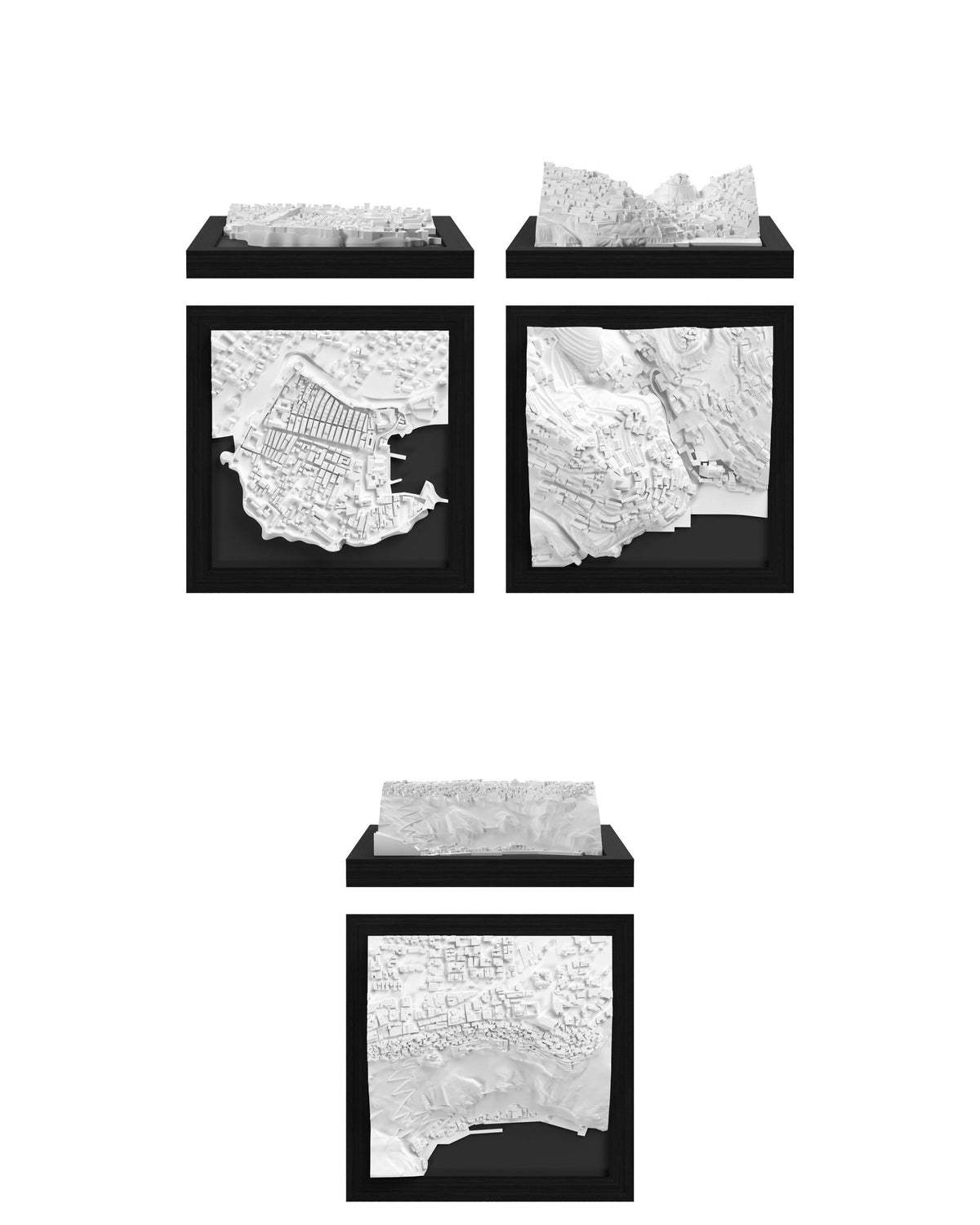 Coastal Set: Dubrovnik, Positano, Santorini CUBE 3D city models - CITYFRAMES