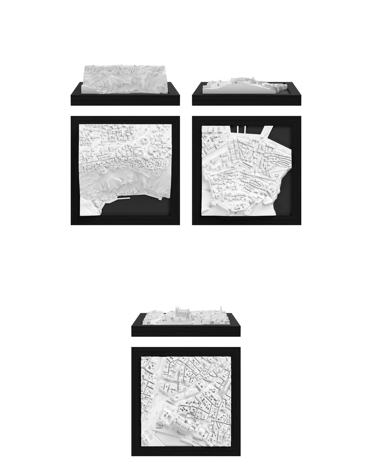 Islands Set: Santorini, Ibiza, Palma de Mallorca CUBE 3D city models - CITYFRAMES