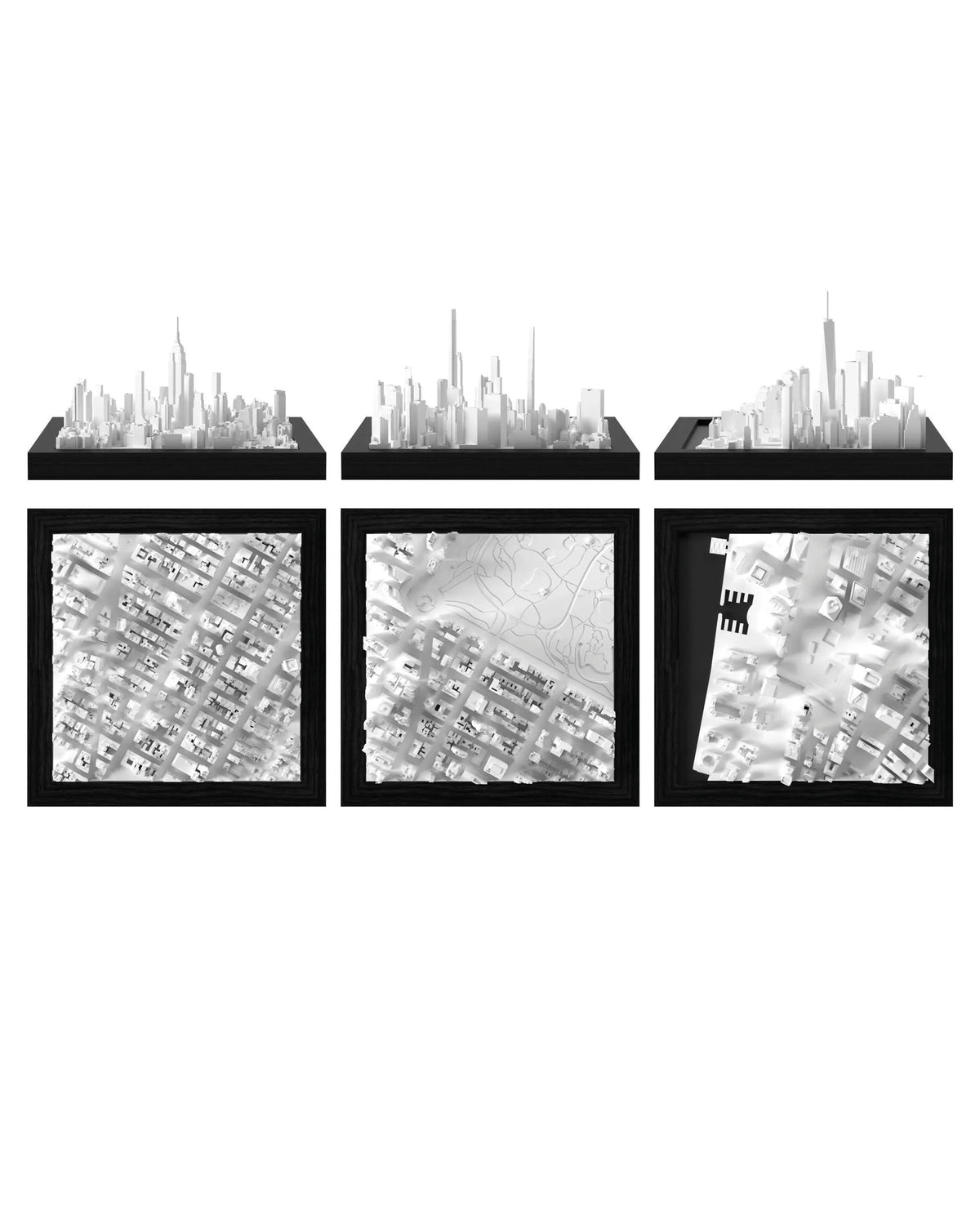 New York Trio: New York - Midtown, New York - Central Park, New York - WTC CUBE 3D city models - CITYFRAMES