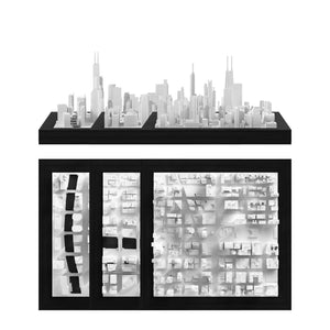 Chicago Trio: Chicago - Willis Tower, Chicago - Riverwalk, Chicago - Hancock Tower CUBE 3D city models - CITYFRAMES